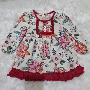 Matilda Jane Floral Dress with Red Accents